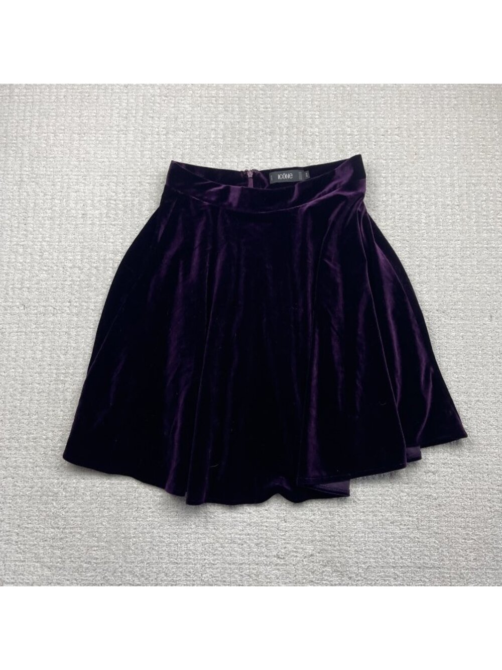 Y2K Icone Skirt Purple Velvet Dark Romance Whimsigoth Flowy Grunge Wom Sz S